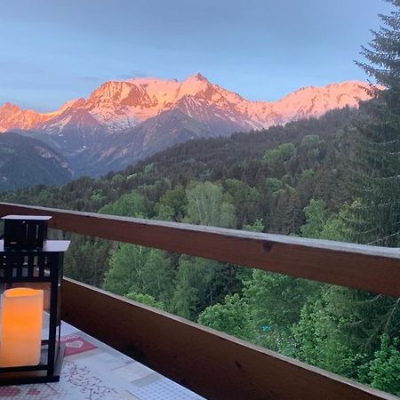 Studio Turquoise quartier Grattague vue MontBlanc Saint-Gervais-les-Bains Extérieur photo