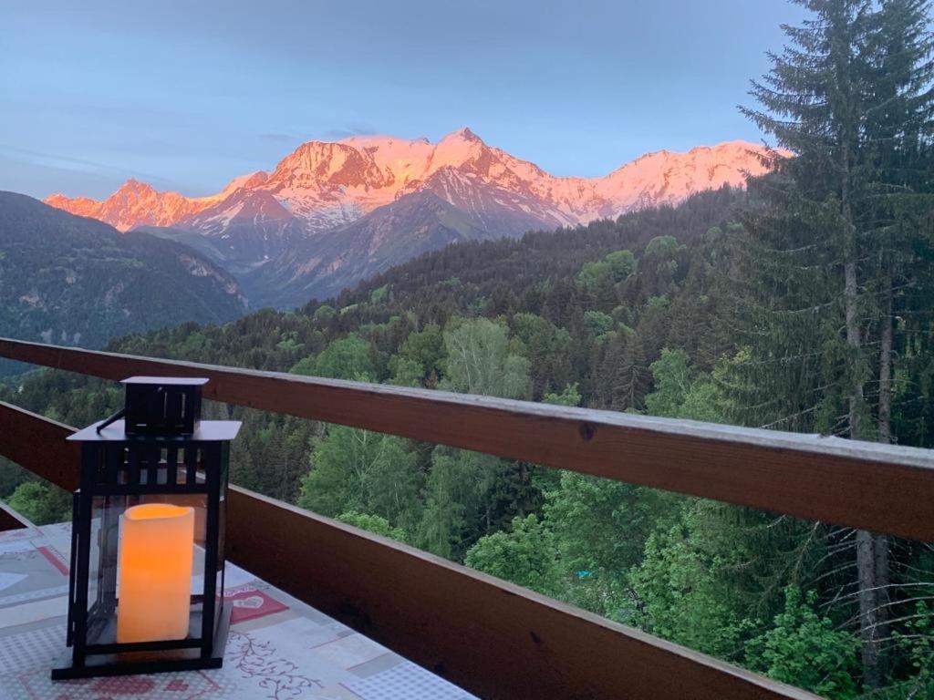 Studio Turquoise quartier Grattague vue MontBlanc Saint-Gervais-les-Bains Extérieur photo