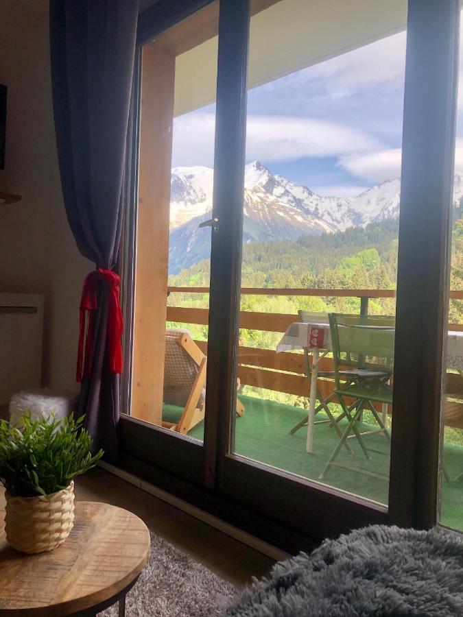 Studio Turquoise quartier Grattague vue MontBlanc Saint-Gervais-les-Bains Extérieur photo