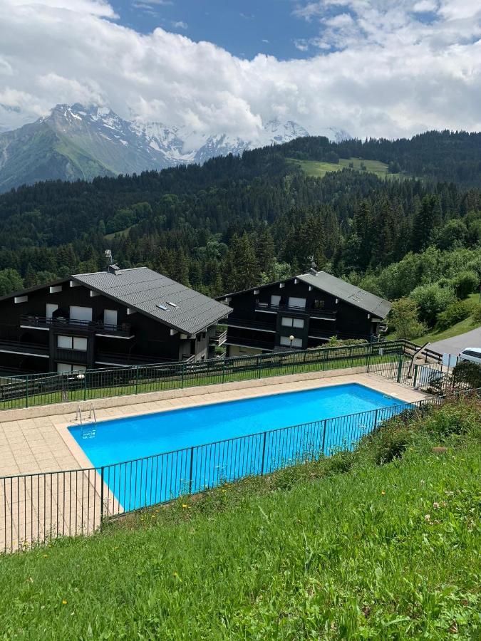 Studio Turquoise quartier Grattague vue MontBlanc Saint-Gervais-les-Bains Extérieur photo