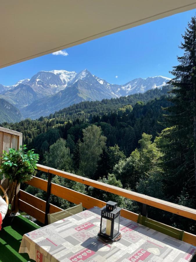 Studio Turquoise quartier Grattague vue MontBlanc Saint-Gervais-les-Bains Extérieur photo
