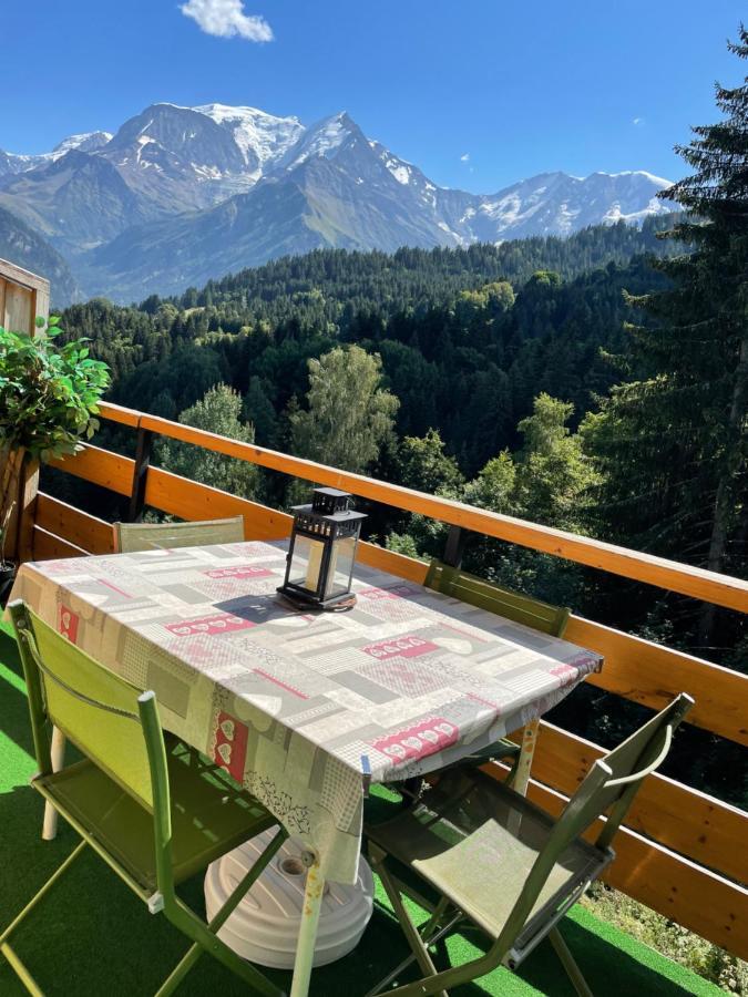 Studio Turquoise quartier Grattague vue MontBlanc Saint-Gervais-les-Bains Extérieur photo
